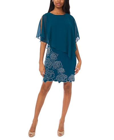 Msk Women's Side Drape Overlay Dress