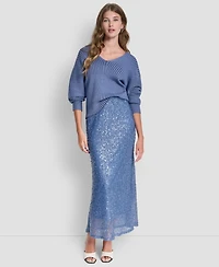 Dkny Women's Pull-On Knit Sequin Skirt