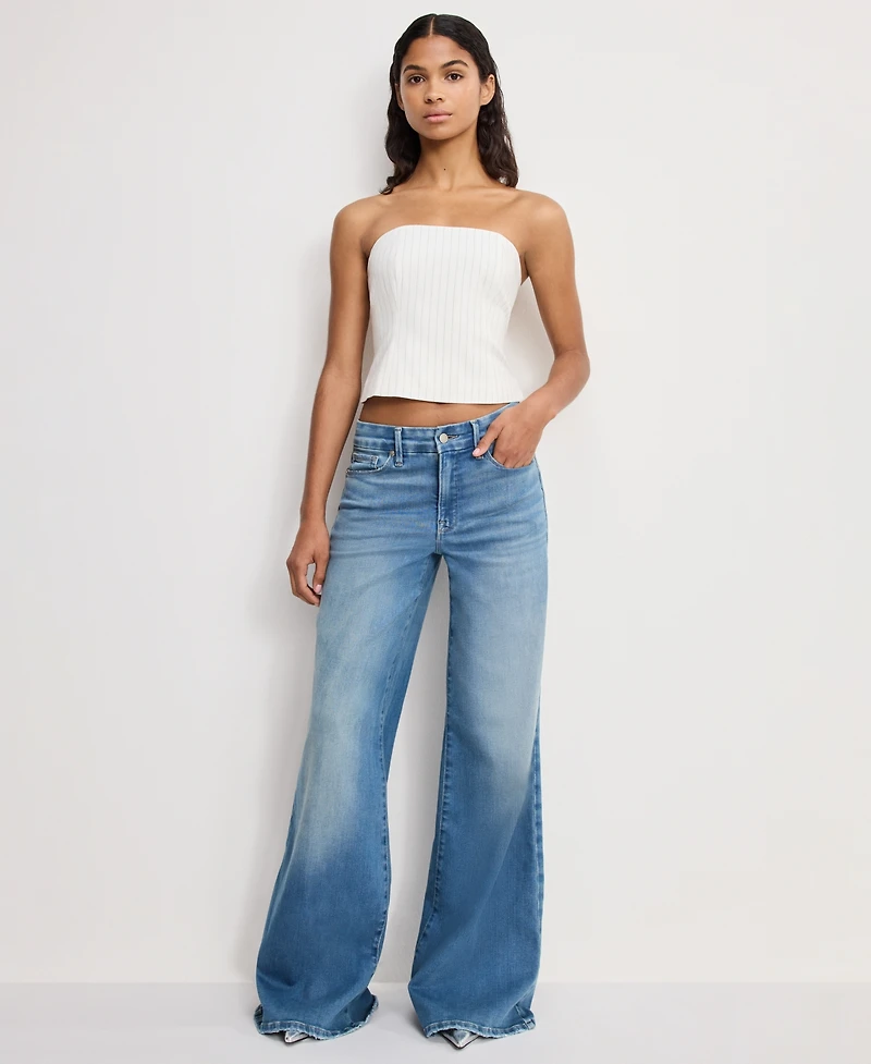 Good American Women's Wide-Leg High-Rise Jeans