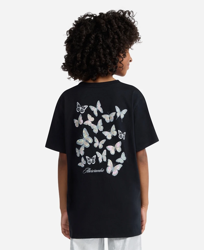 abercrombie kids Girls' Butterfly Graphics Short-Sleeve T-Shirt