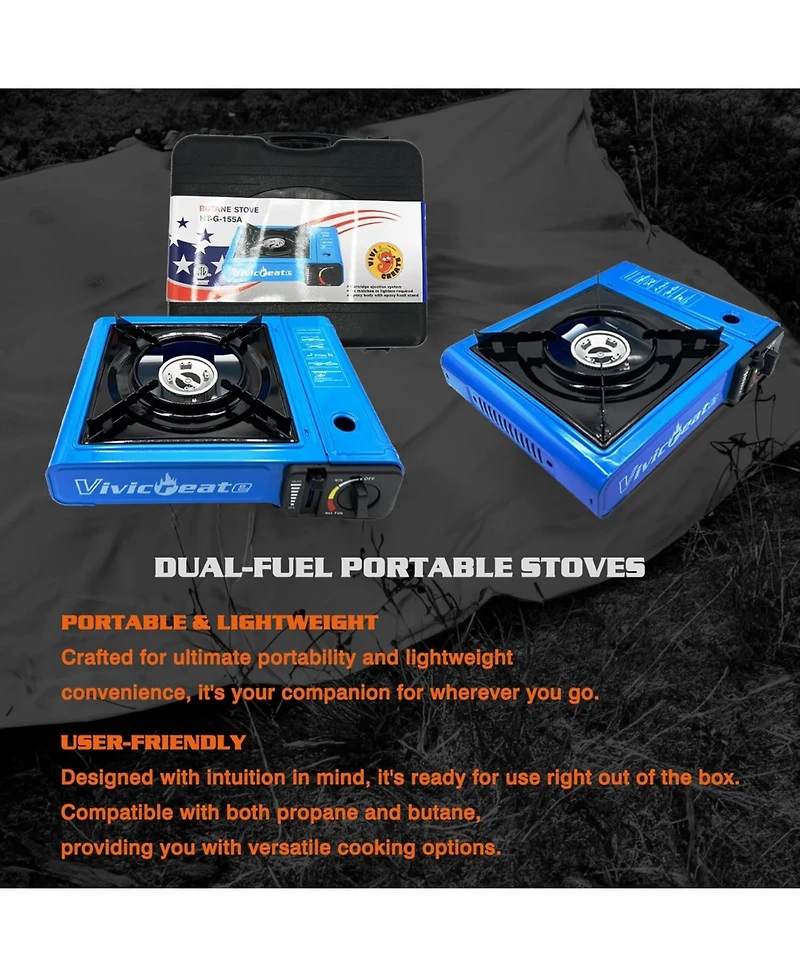 Aofar 7000 Btu Portable Butane Gas Stove for Camping Cooking Outdoor, Lightweight Portable Stove Burner with Auto Ignition, Camping al Aire Libre