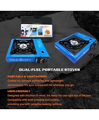 Aofar 7000 Btu Portable Butane Gas Stove for Camping Cooking Outdoor, Lightweight Portable Stove Burner with Auto Ignition, Camping al Aire Libre