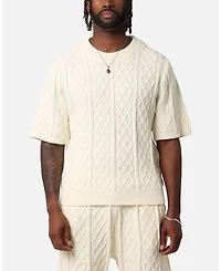 Xxiii Men's Lucas Cable Knit T-Shirt, - Cream