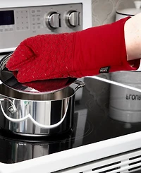 All-Clad Ogee Silicone Printed Cotton Oven Mitt Gloves, Set of 2