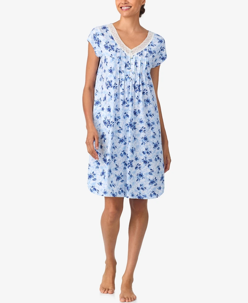 Aria Women's Short Sleeve Brushed Cotton Jersey Sleepshirt