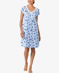 Aria Women's Short Sleeve Brushed Cotton Jersey Sleepshirt