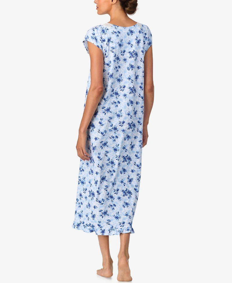 Aria Women's Brushed Cotton Jersey Cap Sleeve Nightgown