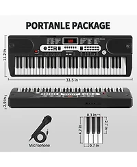Vebreda 61-Key Electronic Keyboard Piano Set with Lcd Screen for Beginners