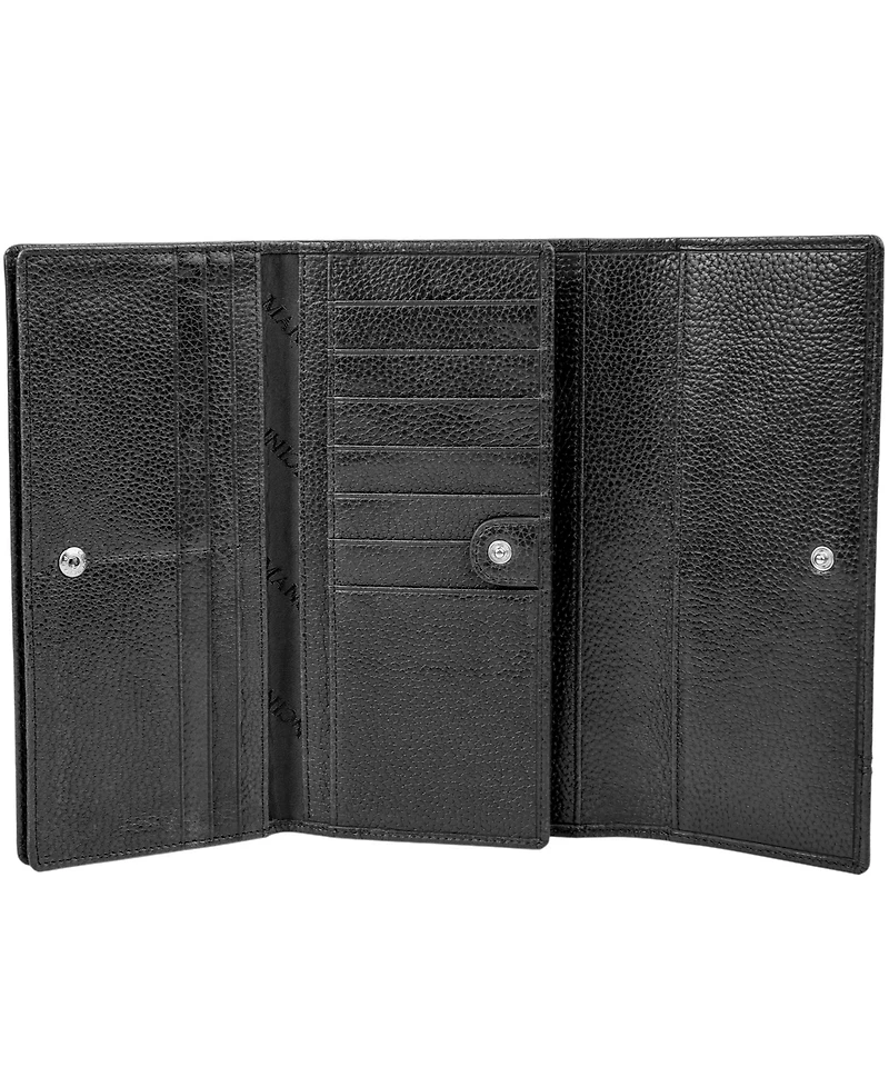 Mancini Fifth Avenue Rfid Secure Quad Fold Wallet