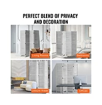 Slickblue 4-Panel Wooden Room Divider Folding Privacy Screen Indoor