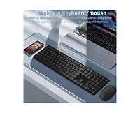 risokeys Wireless Keyboard and Mouse Combo- 2.4GHz Wireless Connection, Ultra Slim Silent Mouse and Keyboard, Adjustable 1600 Dpi, Black