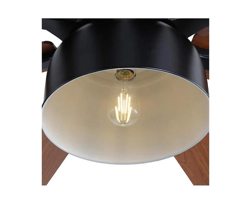 Sofucor 52-inch Modern Black 8-Blade Ceiling Fan with Remote Control and Timing Function