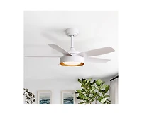 Sofucor 42-inch Modern White 5 - Blade Ceiling Fan With Remote Control and Light Kit