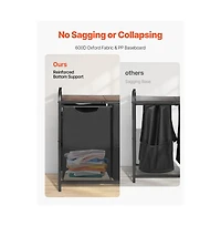 Slickblue 2-Section Laundry Sorter with Pull-Out Bags and Wooden Top