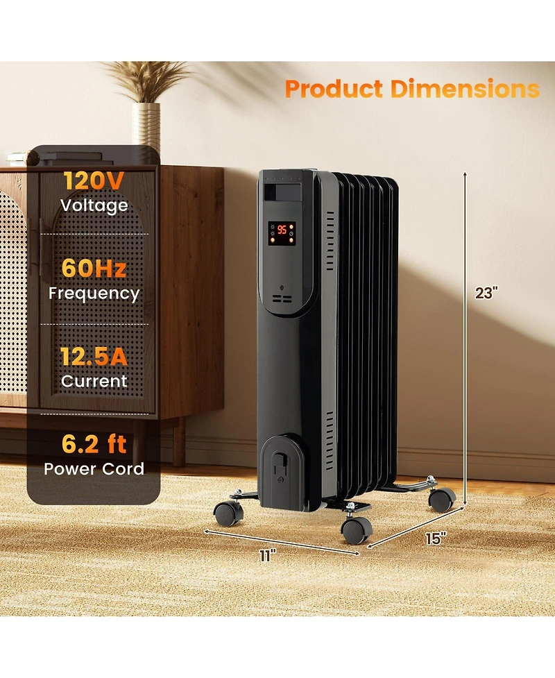 Sugift Oil Filled Radiator Heater with Adjustable Thermostat