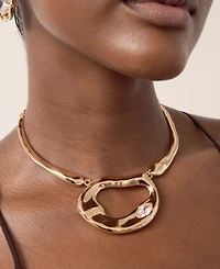 Ettika Gold Plated Molten Marquise Necklace