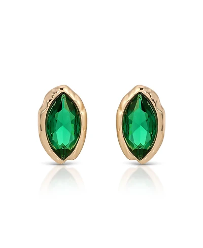 Ettika Gold Plated Crystal Luxe Mini Stud Earrings