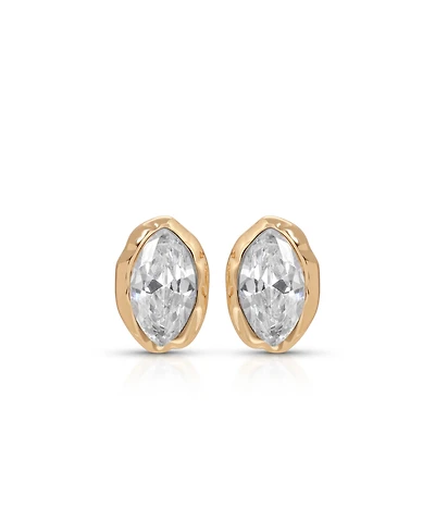 Ettika Gold Plated Crystal Luxe Mini Stud Earrings