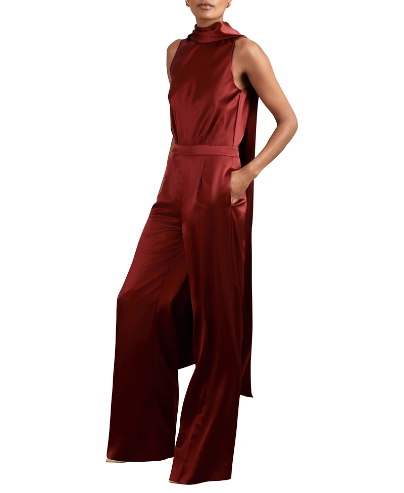Reiss Women's Satin Cape-Sash Jumpsuit