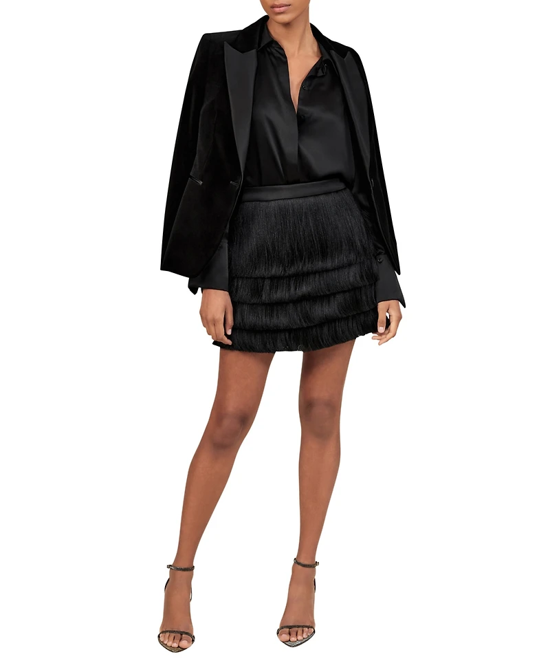 Reiss Women's Fringe Mini Skirt