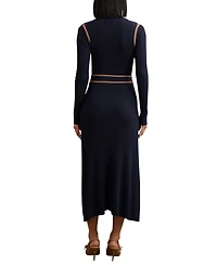 Reiss Women's Color-Block Rib-Knit Midi Dress