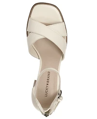 Lucky Brand Women's Herrika Stacked Heel Crisscross Dress Sandals