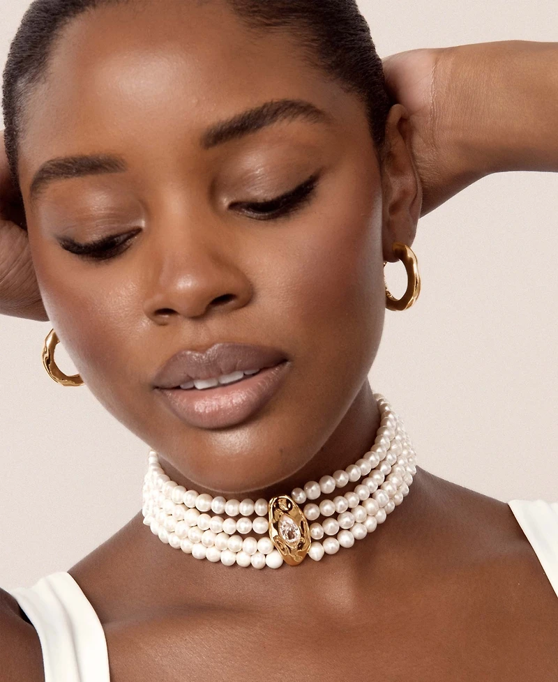 Ettika Freshwater Cultivated Pearl Luxe Choker Necklace