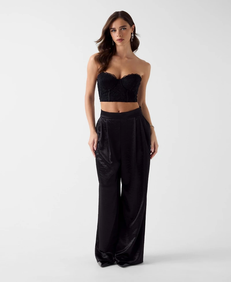 Guess Women's Sleeveless Alessia Lace Corset Top