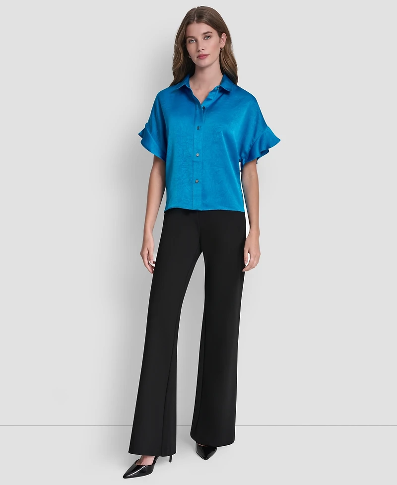 Dkny Women's Short-Sleeve Button-Front Shirt