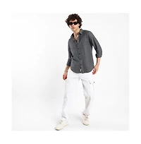 Campus Sutra Men's Solid Textured Knit Shirt