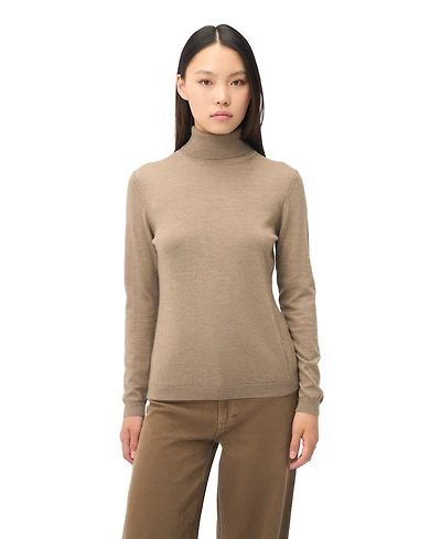 Gobi Cashmere Women's Wardrobe Essential Cashmere-Silk T-Neck Sweater