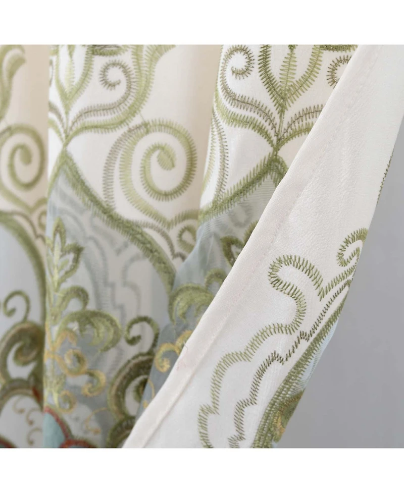 Rt Designer Collection Betsy Macrame Rod Pocket Curtain Panel 52" x 84" Sage