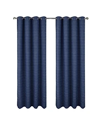 Rt Designer Collection Kensington Jacquard Foam Backed Luxurious Decorative Grommet Curtain Panel 54" x 95" Navy
