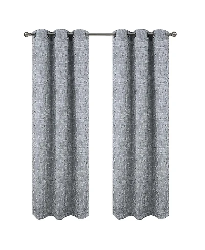 Rt Designer Collection Cambridge Jacquard 2 Pack Luxurious Modern Design Curtain Panel 36" x 84" Silver