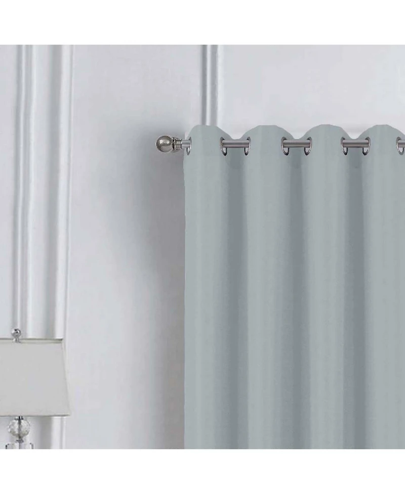 Rt Designer Collection Cindy Textured 2 Pack Grommet Curtain Panel 36" x 84" Silver