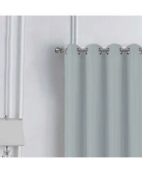 Rt Designer Collection Cindy Textured 2 Pack Grommet Curtain Panel 36" x 84" Silver