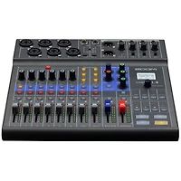 Zoom LiveTrak L-8 Mixer Bundle with 4x Rode Pod Mics with Desk Arm Stand, 4x Headphones, Includes Headphones