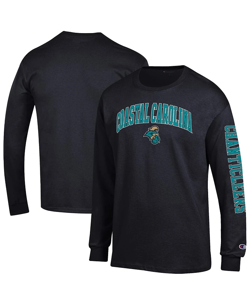 Champion Men's Black Coastal Carolina Chanticleers Arch Over Logo 2-Hit Long Sleeve T-Shirt