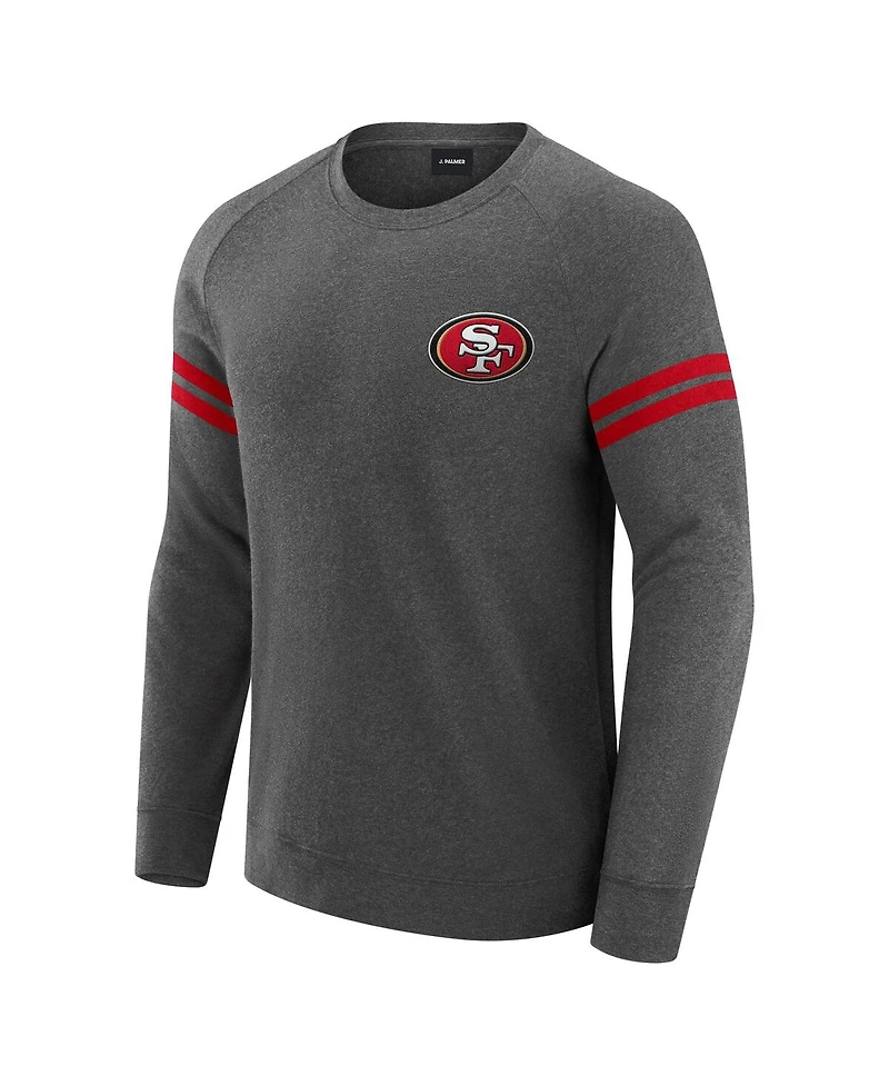 J. Palmer Men's Dark Heather Gray San Francisco 49ers Players Lounge Raglan Tri-Blend Sweatshirt