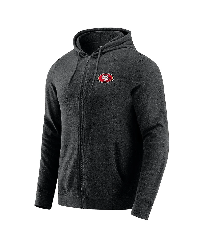 J. Palmer Men's Dark Heather Gray San Francisco 49ers Players Lounge Tri-Blend Full-Zip Hoodie