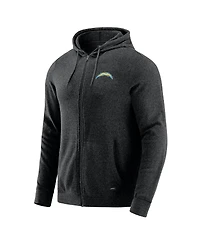 J. Palmer Men's Dark Heather Gray Los Angeles Chargers Players Lounge Tri-Blend Full-Zip Hoodie