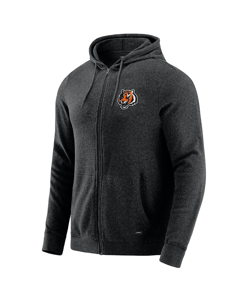 J. Palmer Men's Dark Heather Gray Cincinnati Bengals Players Lounge Tri-Blend Full-Zip Hoodie