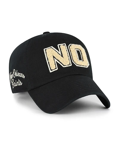 '47 Brand Women's Black New Orleans Saints Zoey Clean Up Adjustable Hat