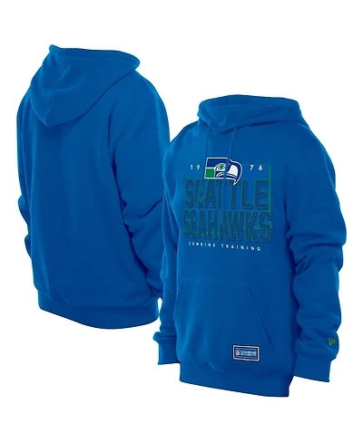 New Era Men's Royal Seattle Seahawks Combine Authentic Local State Throwback Hoodie