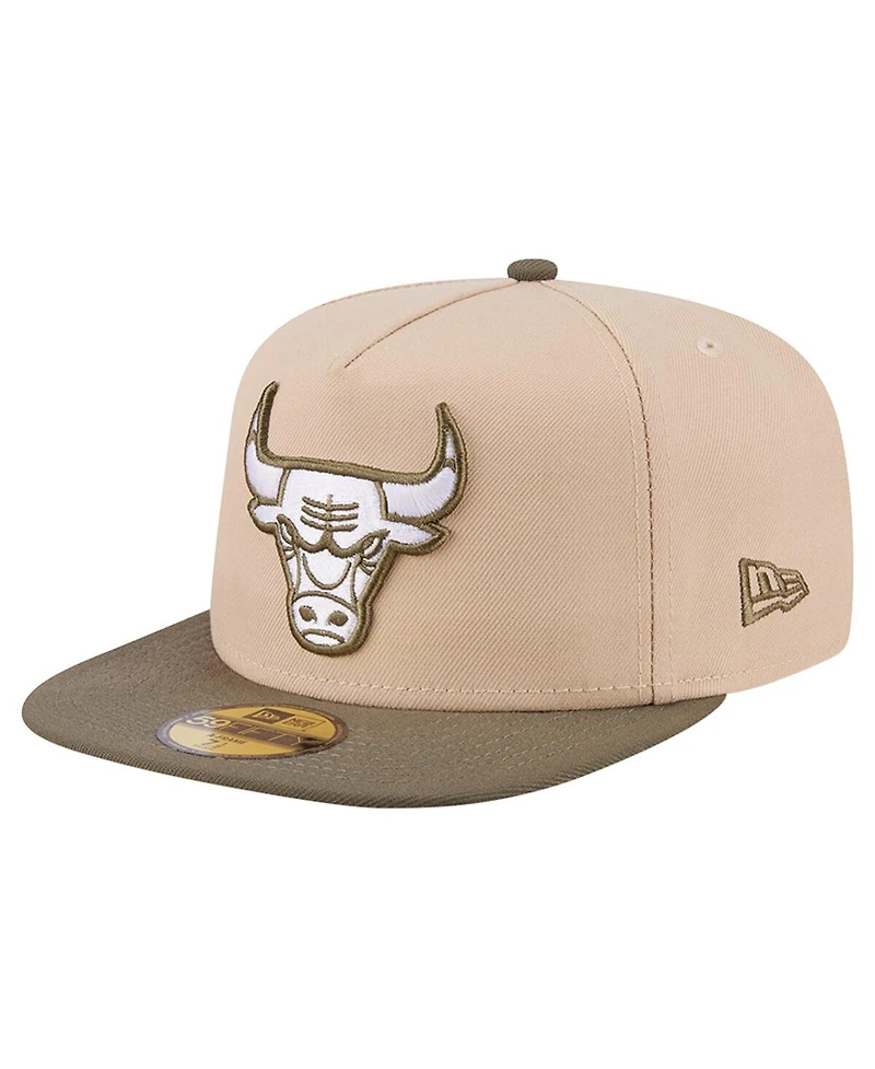 New Era Men's Tan Chicago Bulls Color Pack Two-Tone 59FIFTY A-Frame Fitted Hat