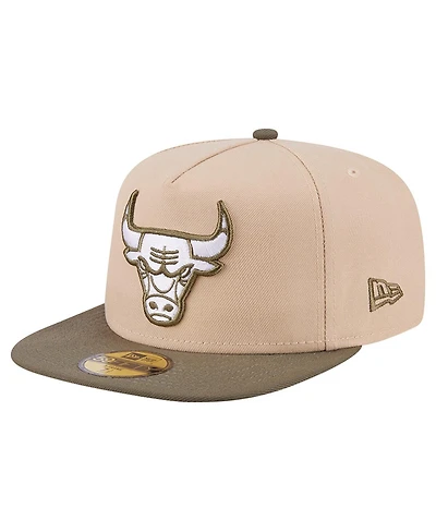 New Era Men's Tan Chicago Bulls Color Pack Two-Tone 59FIFTY A-Frame Fitted Hat