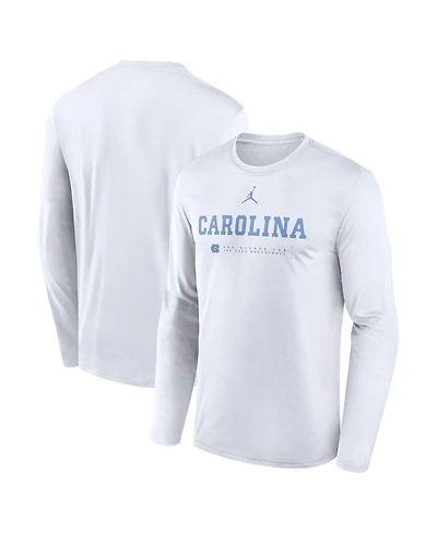 Jordan Men's White North Carolina Tar Heels 2025 Courtside Basketball Shootaround Legend Dri-fit Long Sleeve T-Shirt