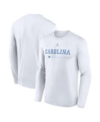 Jordan Men's White North Carolina Tar Heels 2025 Courtside Basketball Shootaround Legend Dri-fit Long Sleeve T-Shirt