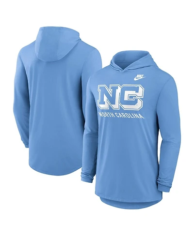 Nike Men's Carolina Blue North Tar Heels Legacy Tri-Blend Dri-fit Long Sleeve Hoodie T-Shirt