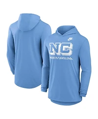 Nike Men's Carolina Blue North Tar Heels Legacy Tri-Blend Dri-fit Long Sleeve Hoodie T-Shirt